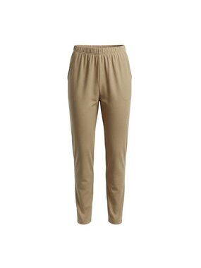 Woman Within Womens Tan Straight-Leg Pants With Elastic Waist & Pockets Size 12